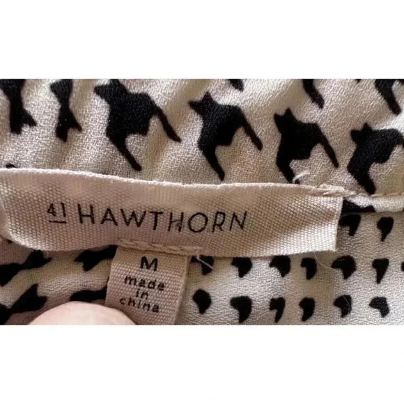 41 Hawthorn blouse women's top size Medium white and black longsleeve - Picture 11 of 13